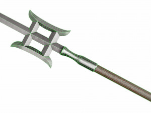 Spear with double crescent 3D Model