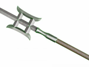 Spear with double crescent 3D Model
