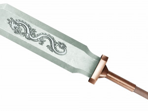 Spear with straight tip Model 3D