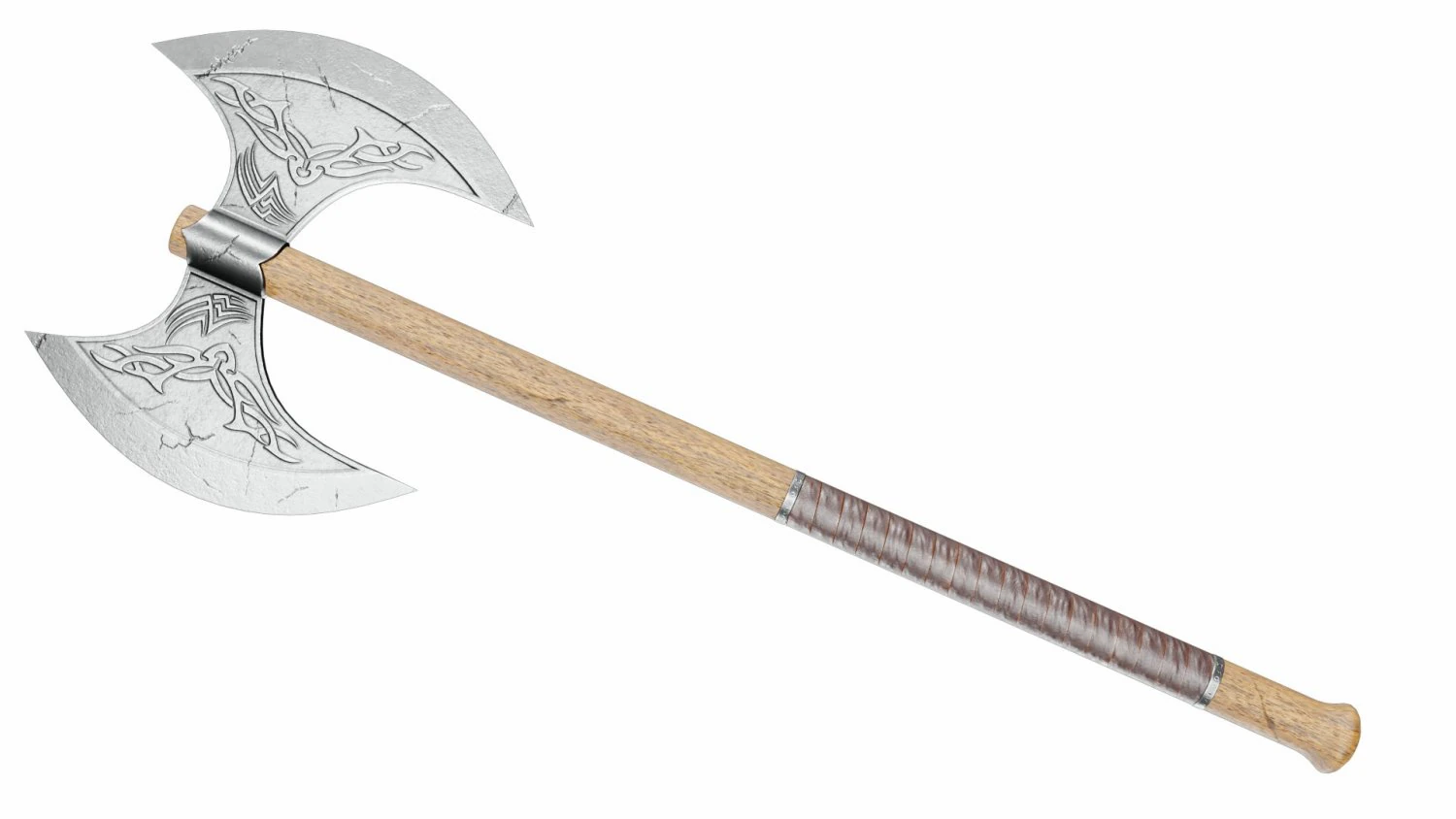 Double edged battleaxe 3D Model .c4d .max .obj .3ds .fbx .stl .blend 