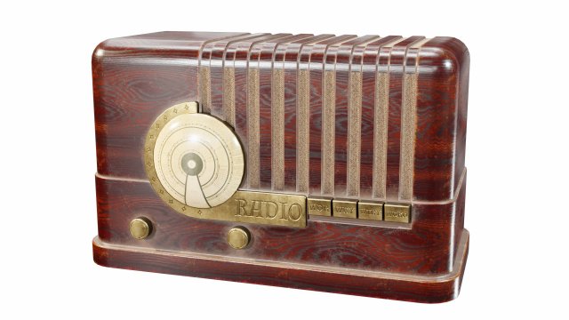 Old table radio Model 3D .c4d .max .obj .3ds .fbx .stl .blend 