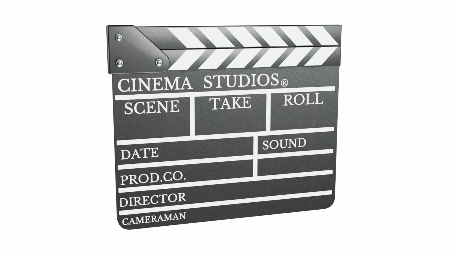 Clapperboard 3D Model .c4d .max .obj .3ds .fbx .stl .blend 