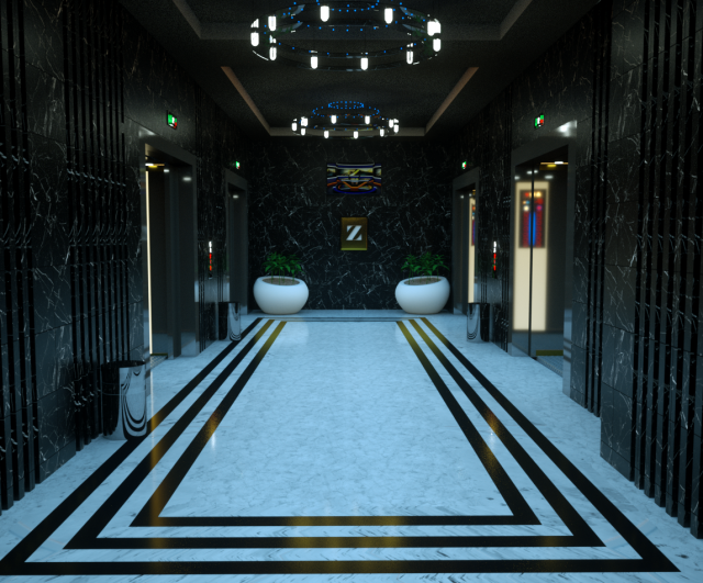 3d hotel-plaza lob model Modello 3D .c4d .max .obj .3ds .fbx .stl .blend 
