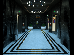 3d hotel-plaza lob model Model 3D