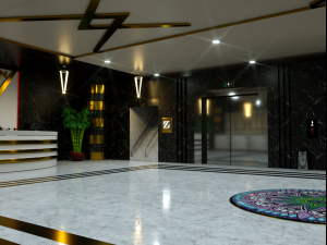 3d hotel-plaza lob model Modello 3D