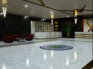 3d hotel-plaza lob model 3D Model