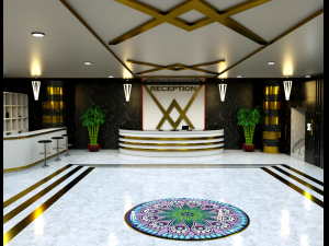 3d hotel-plaza lob model Modello 3D