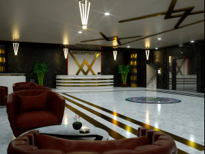 3d hotel-plaza lob model 3D Model