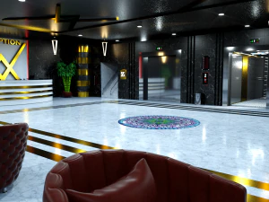 3d hotel-plaza lob model 3D Model