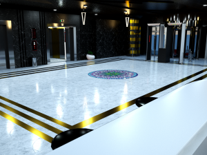 3d hotel-plaza lob model Modello 3D
