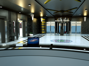 3d hotel-plaza lob model Modello 3D