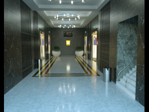 3d hotel-plaza lob model Modello 3D
