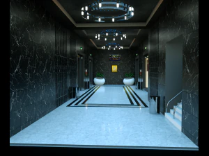 3d hotel-plaza lob model 3D Model
