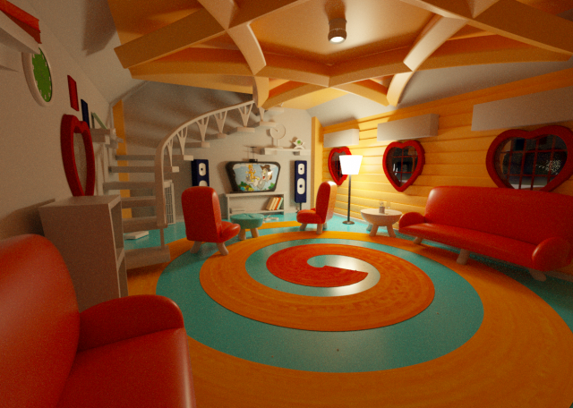 3d perfect cartoon house Model 3D .c4d .max .obj .3ds .fbx .stl .blend 