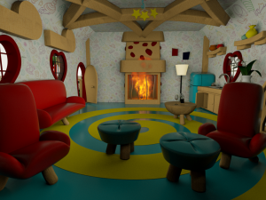 3d perfect cartoon house Model 3D