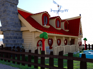 3d perfect cartoon house Model 3D