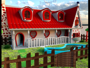 3d perfect cartoon house Model 3D