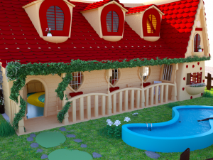 3d perfect cartoon house Model 3D