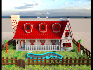 3d perfect cartoon house Model 3D