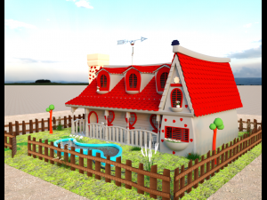 3d perfect cartoon house Model 3D