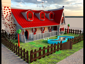 3d perfect cartoon house Model 3D