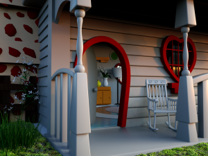 3d perfect cartoon house Model 3D