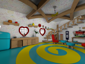 3d perfect cartoon house Model 3D