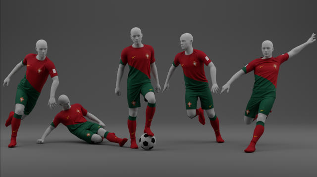 Portugal 2022 Home Jersey 3D Model .c4d .max .obj .3ds .fbx .stl .blend 