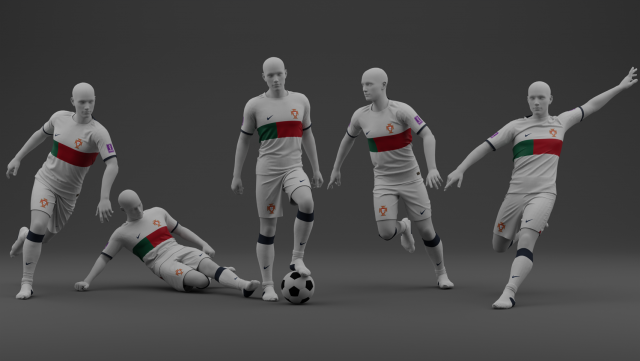 Portugal 2022 Away Jersey 3D Model .c4d .max .obj .3ds .fbx .stl .blend 