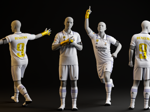 Benzema Ballon Dor Special Edition Real Madrid 2022 Home Jersey Model 3D