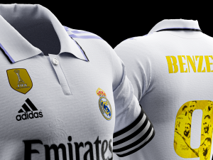 Benzema Ballon Dor Special Edition Real Madrid 2022 Home Jersey Model 3D