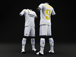 Benzema Ballon Dor Special Edition Real Madrid 2022 Home Jersey Model 3D