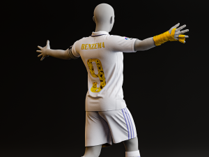 Benzema Ballon Dor Special Edition Real Madrid 2022 Home Jersey Model 3D
