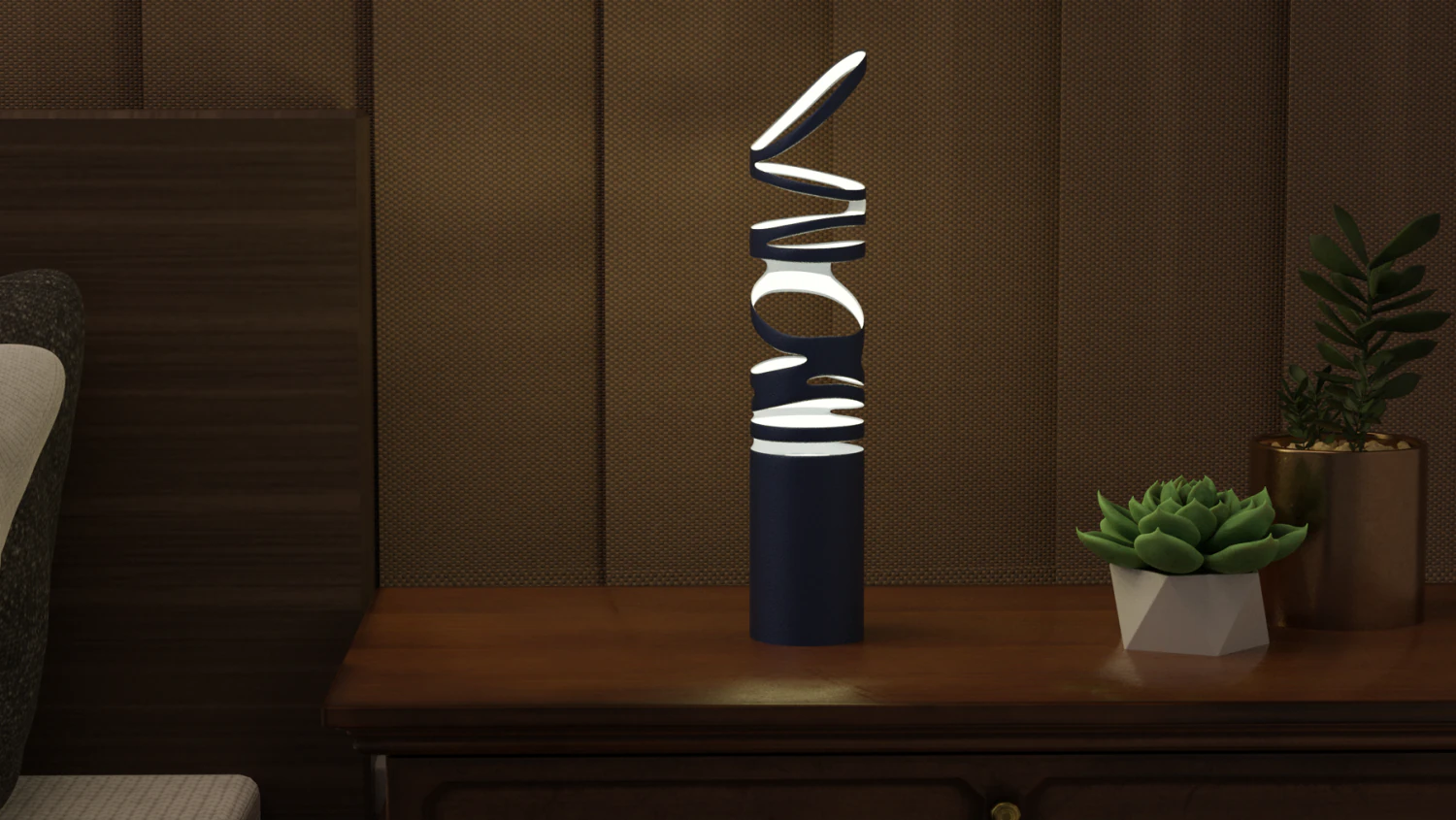 Whirl Table Lamp 3D Model .c4d .max .obj .3ds .fbx .stl .blend 