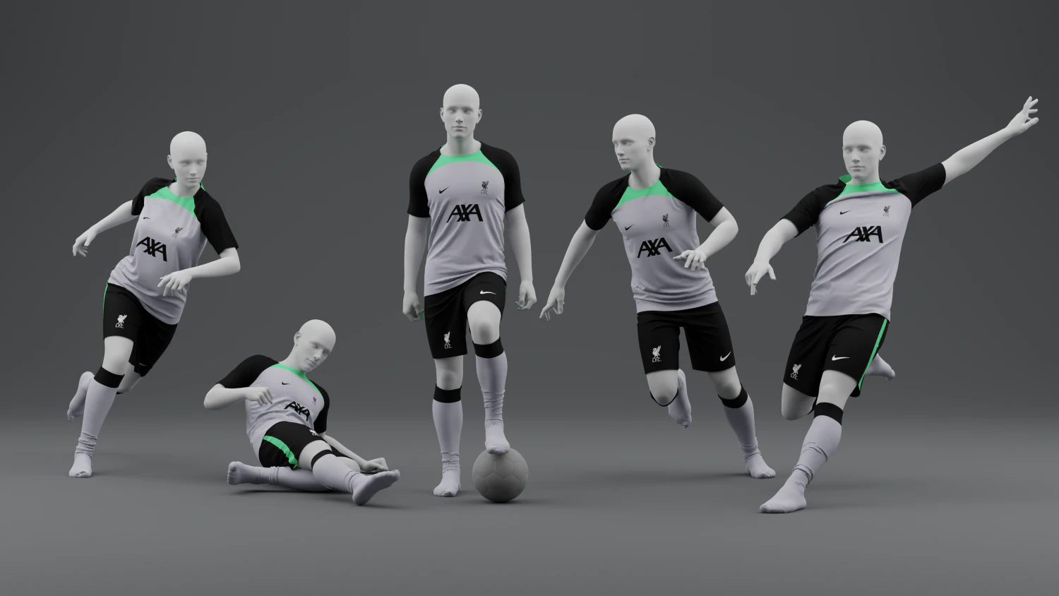 Liverpool 2023 Training Kit 3D Model .c4d .max .obj .3ds .fbx .stl .blend 