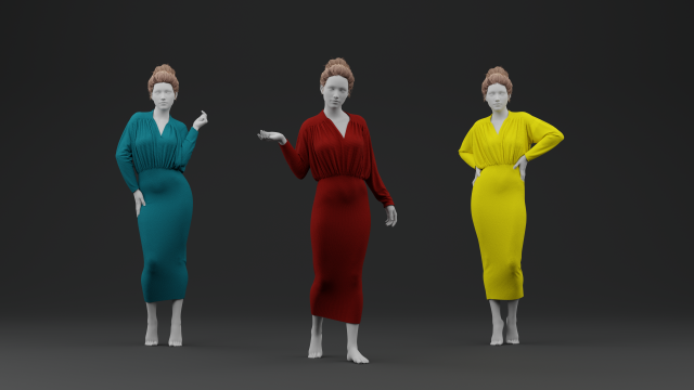 Pencil Dress 3Dモデル .c4d .max .obj .3ds .fbx .stl .blend 