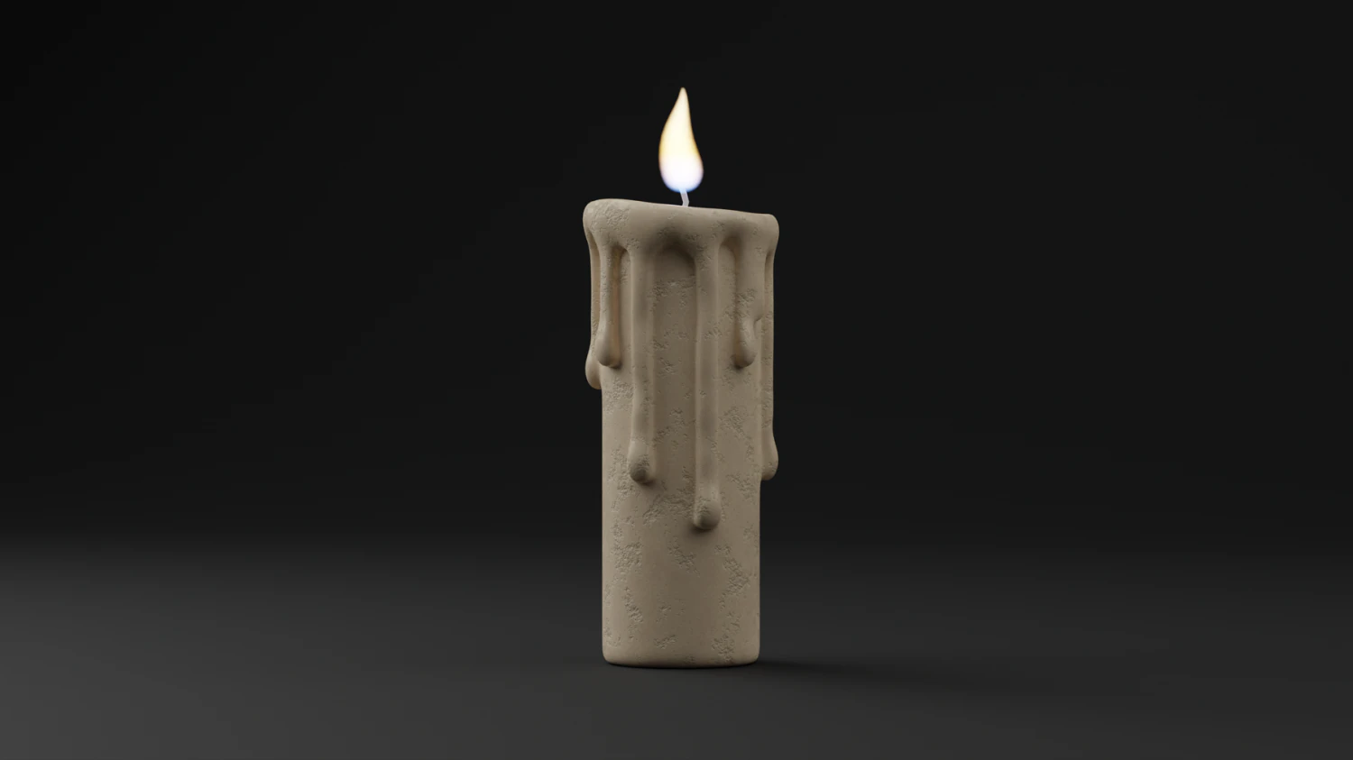 Classic Candle 3D Model .c4d .max .obj .3ds .fbx .stl .blend 