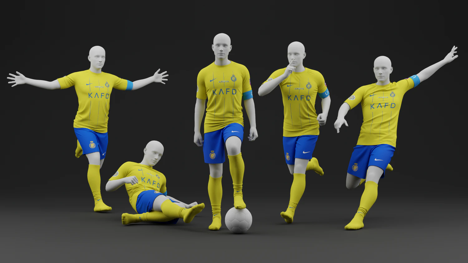 Al Nassr 2023 Home Jersey 3D Model .c4d .max .obj .3ds .fbx .stl .blend 