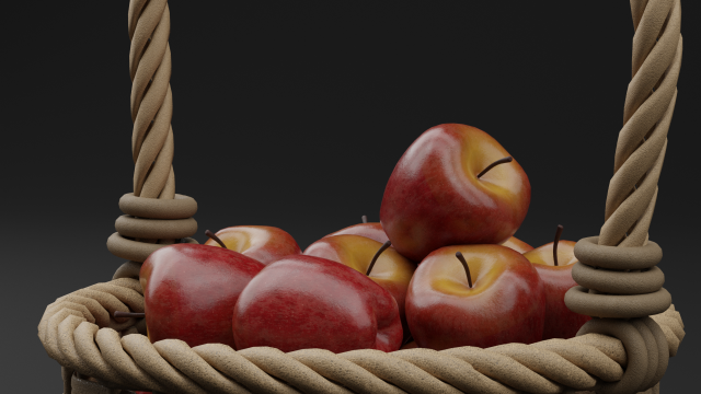 Realistic Red Apples 3D Model .c4d .max .obj .3ds .fbx .stl .blend 