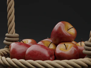 Apel Merah Realistis Model 3D