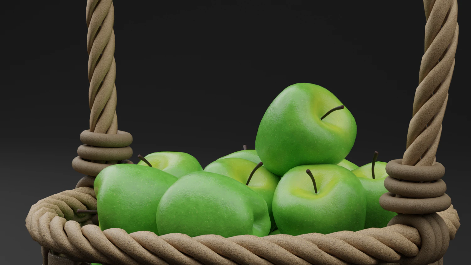 Realistic Green Apples 3D Model .c4d .max .obj .3ds .fbx .stl .blend 