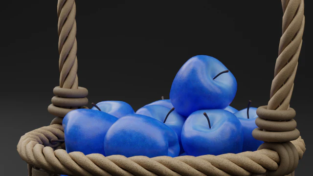 リアルな青いリンゴ 3Dモデル .c4d .max .obj .3ds .fbx .stl .blend 