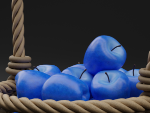 Realistic Blue Apples 3D 模型