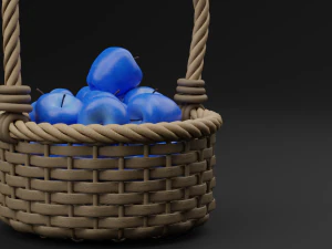 リアルな青いリンゴ 3Dモデル