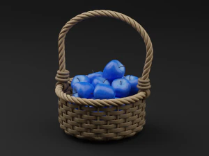 リアルな青いリンゴ 3Dモデル