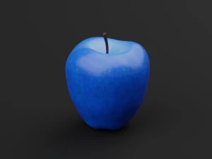 リアルな青いリンゴ 3Dモデル