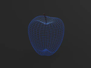 リアルな青いリンゴ 3Dモデル