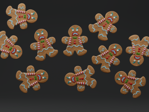 Gingerbread Cookies Pack Model 3D