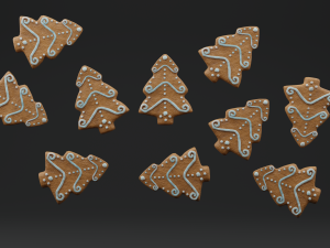 Gingerbread Cookies Pack Model 3D