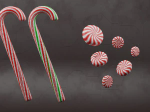 Peppermint Candy Cane 3D Model